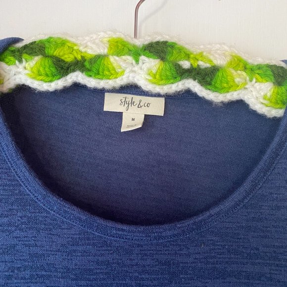 Style & Co | Blue Long Sleeve Top Ruffled M NWT - Picture 4 of 7